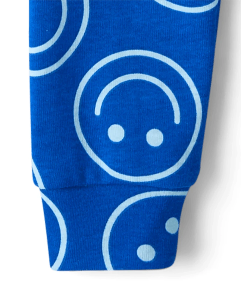 Baby And Toddler Boys Happy Face Snug Fit Cotton Pajamas