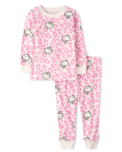 Toddler Girls Hello Kitty® Leopard Snug Fit Cotton Pajamas