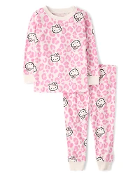 Toddler Girls Hello Kitty® Leopard Snug Fit Cotton Pajamas