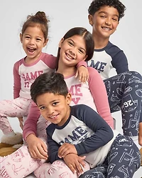 Baby And Toddler Girls Game Day Snug Fit Cotton Pajamas