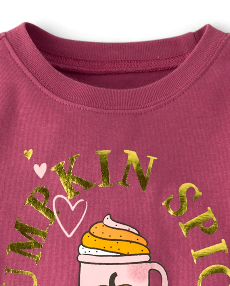 Baby And Toddler Girls Pumpkin Spice Snug Fit Cotton Pajamas