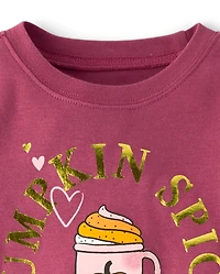 Baby And Toddler Girls Pumpkin Spice Snug Fit Cotton Pajamas