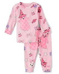 Baby And Toddler Girls Glow Ghost Snug Fit Cotton Pajamas