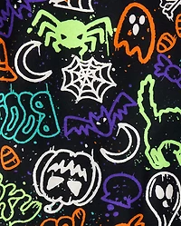 Kids Glow Halloween Graffiti Snug Fit Cotton Pajamas