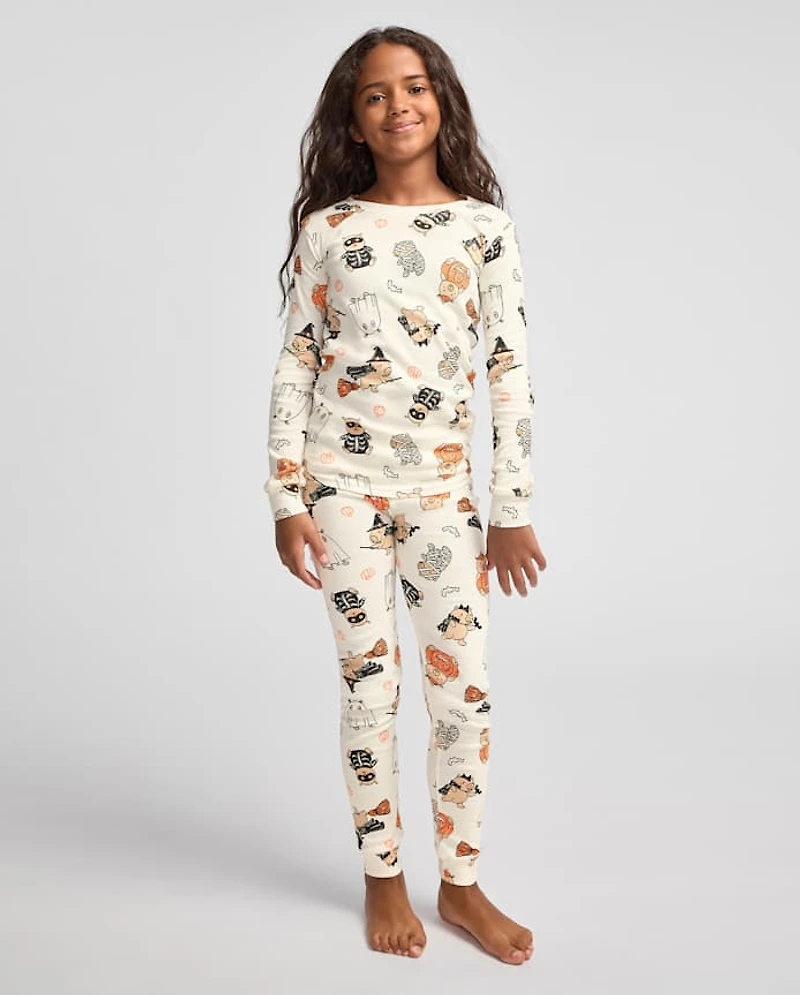 Kids Halloween Capybara Snug Fit Cotton Pajamas