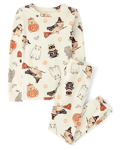 Kids Halloween Capybara Snug Fit Cotton Pajamas