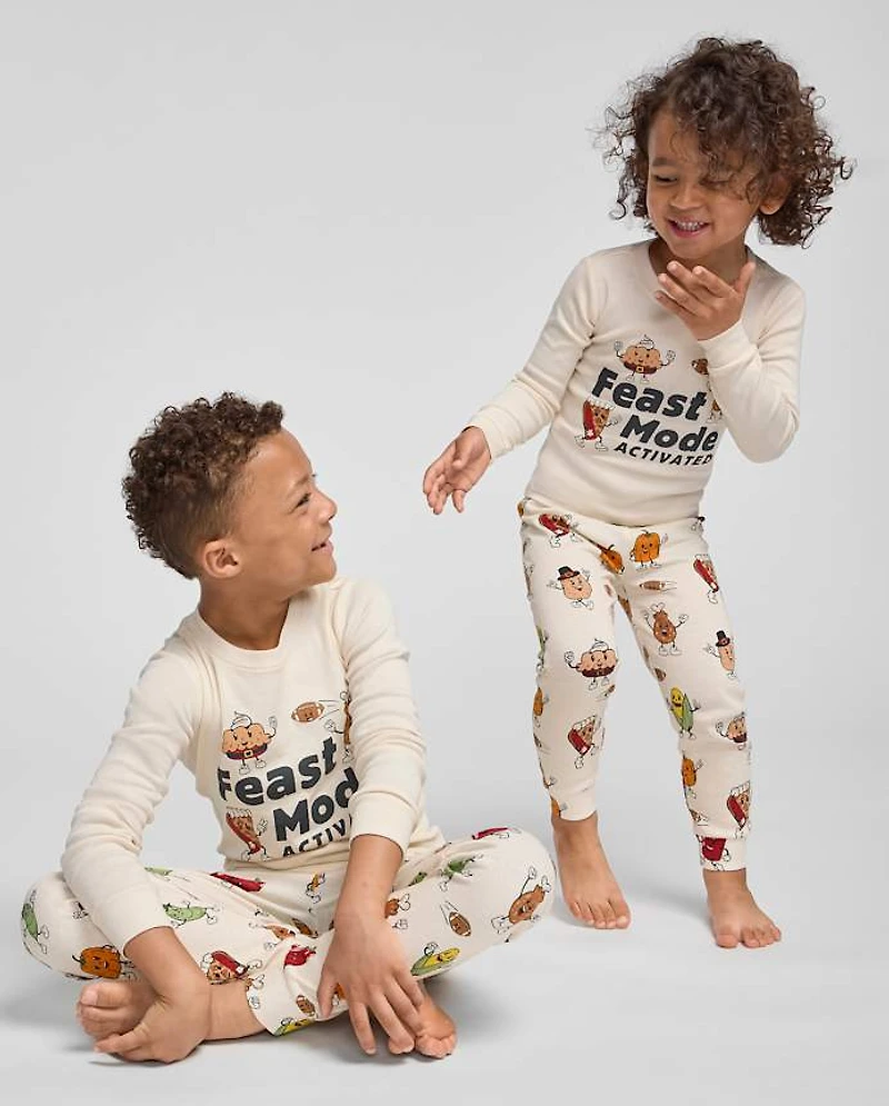 Kids Matching Family Feast Mode Activated Snug Fit Cotton Pajamas