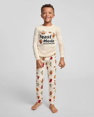 Kids Matching Family Feast Mode Activated Snug Fit Cotton Pajamas
