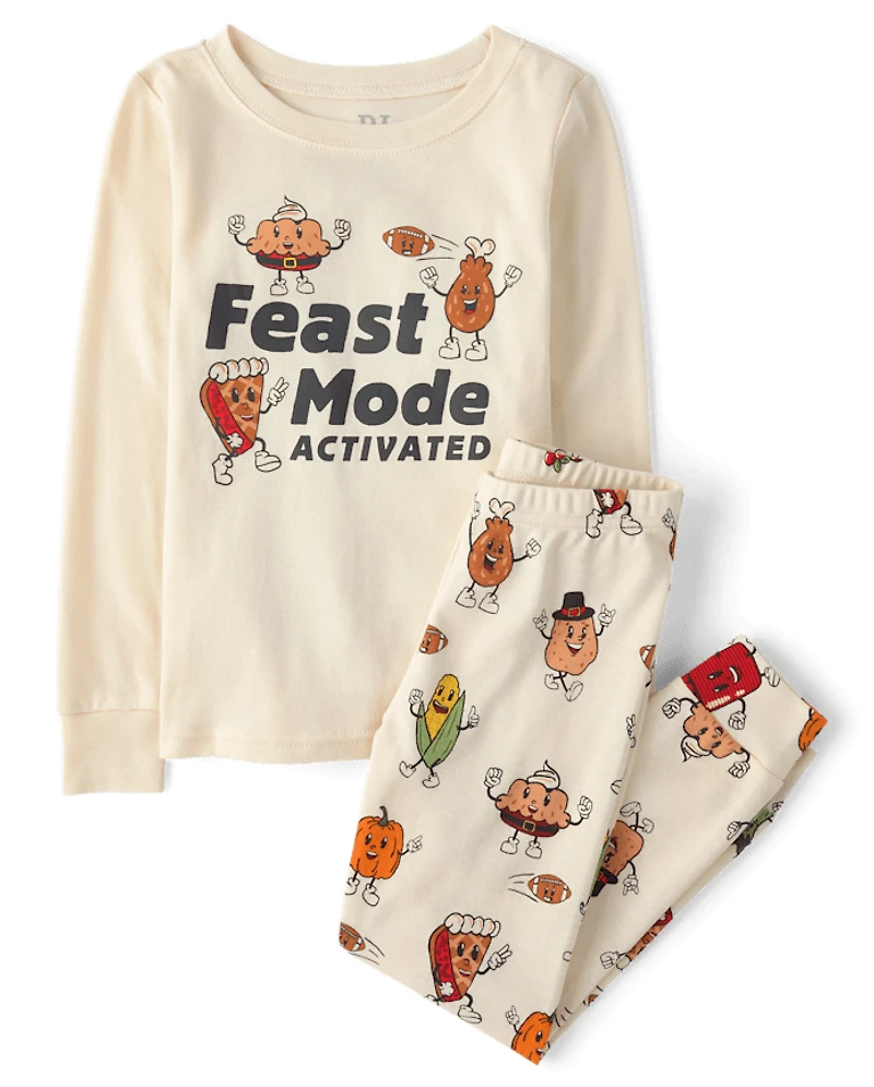 Kids Matching Family Feast Mode Activated Snug Fit Cotton Pajamas
