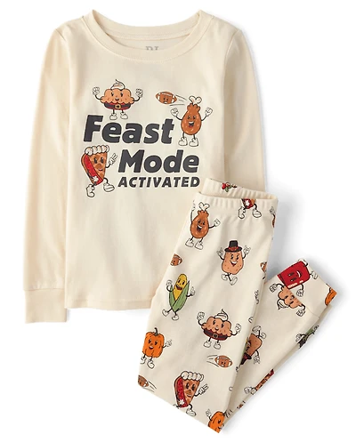 Kids Matching Family Feast Mode Activated Snug Fit Cotton Pajamas