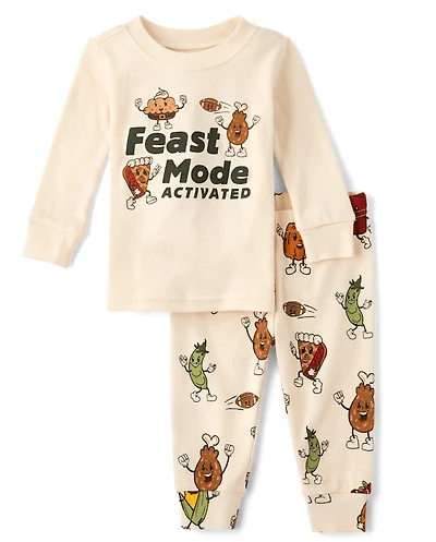 Baby And Toddler Thanksgiving Feast Mode Snug Fit Cotton Pajamas
