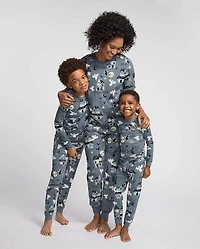 Baby And Toddler Matching Family Glow Haunted House Snug Fit Cotton Pajamas