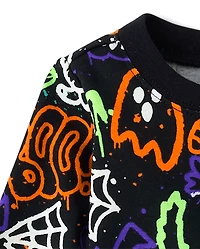 Baby And Toddler Glow Halloween Graffiti Snug Fit Cotton Pajamas