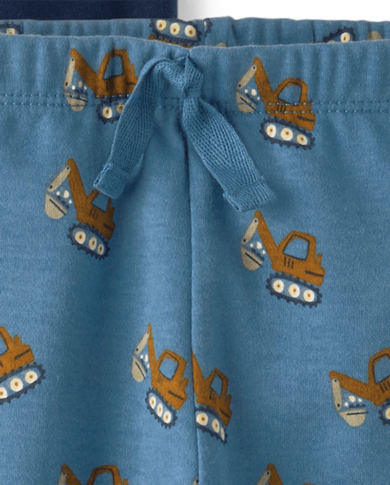 Baby Boys Construction Truck Pants 2-Pack