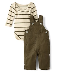 Baby Boys Utility Overalls 2-Piece Outfit Set