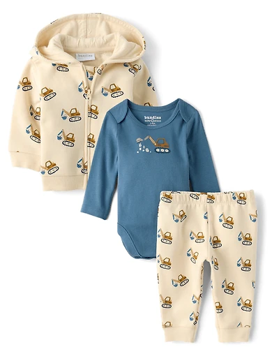 Baby Boys Construction Truck 3-Piece Playwear Set