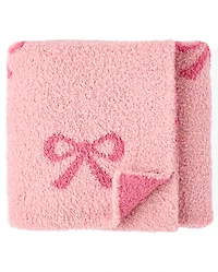 Baby Girls Bow Chenille Cozy Blanket