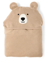 Baby Boys Embroidered Bear Hooded Towel