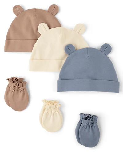 Baby Boys Hat And Mittens 6-Piece Set