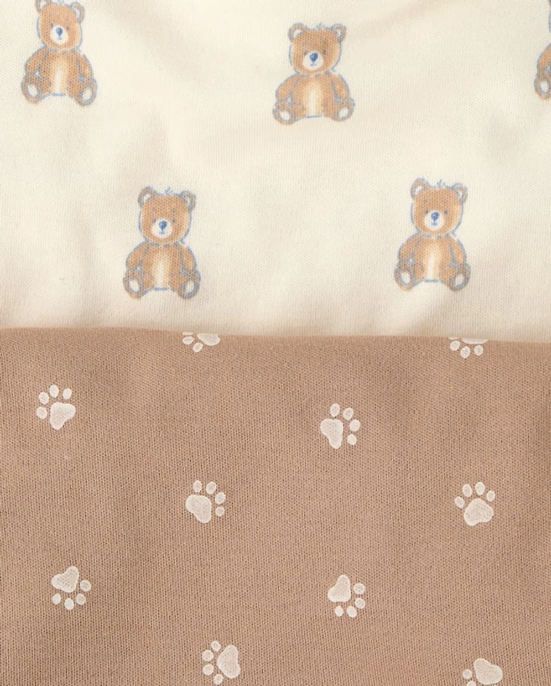 Baby Boys Embroidered Bear Bib 3-Pack