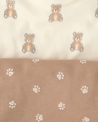 Baby Boys Embroidered Bear Bib 3-Pack