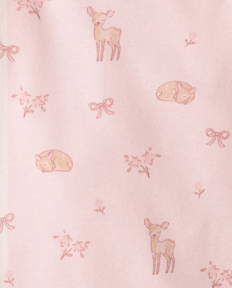 Baby Girls Embroidered Deer Bodysuit 3-Pack