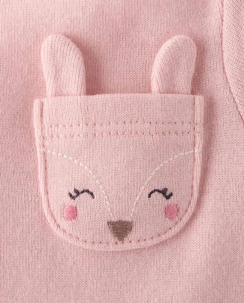 Baby Girls Embroidered Deer Bodysuit 3-Pack