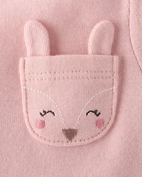 Baby Girls Embroidered Deer Bodysuit 3-Pack