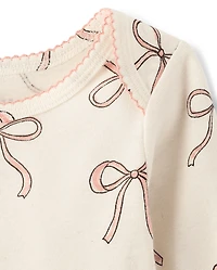 Baby Girls Bow Bodysuit 4-Pack