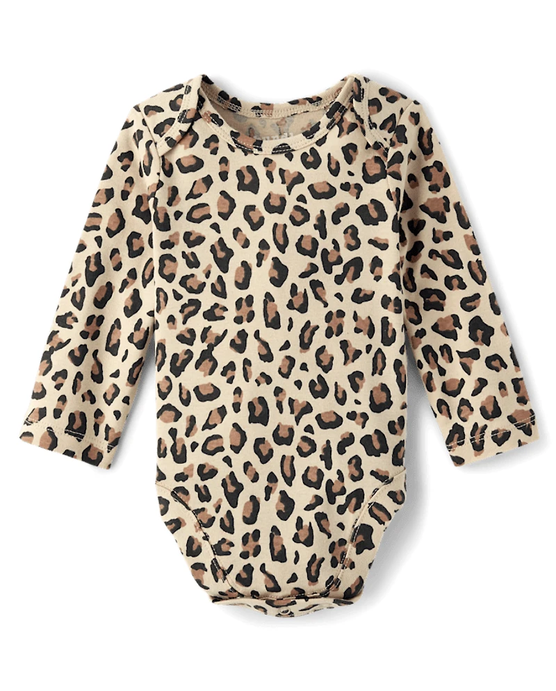 Baby Girls Leopard Bodysuit 4-Pack