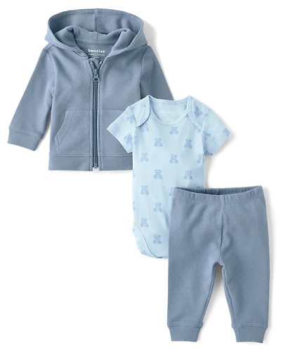 Baby Boys Bear Thermal 3-Piece Outfit Set