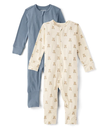 Baby Boys Bear Sleep And Play 2-Pack - Super Soft