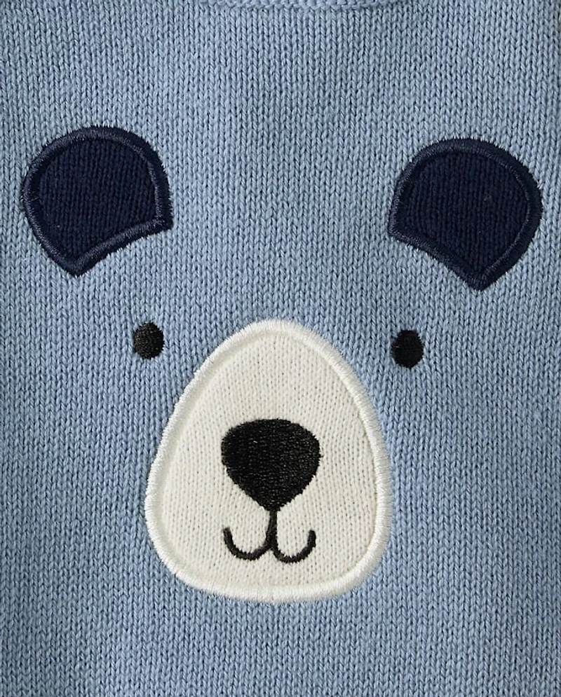 Baby Boys Applique Bear 2-Piece Outfit Set