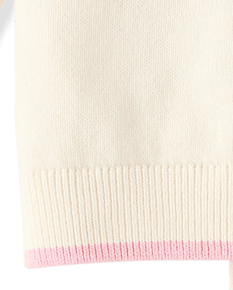 Ensemble 2 pièces pour bébé fille avec nœud brodé