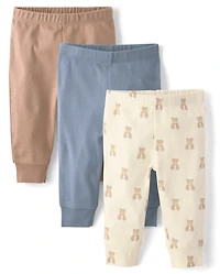 Baby Boys Bear Pants 3-Pack