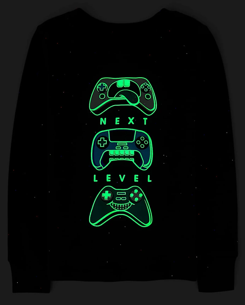 Boys Glow Video Game Controller Snug Fit Cotton Pajamas