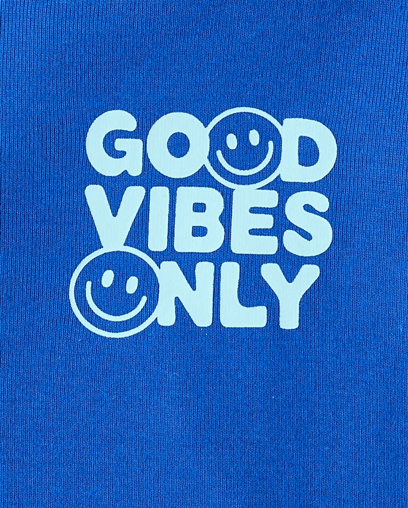 Boys Good Vibes Snug Fit Cotton Pajamas