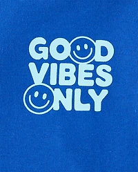 Boys Good Vibes Snug Fit Cotton Pajamas
