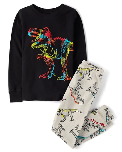 Boys Dino Snug Fit Cotton Pajamas