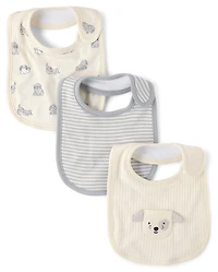 Baby Embroidered Dog Bib 3-Pack
