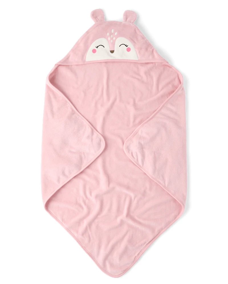 Baby Girls Embroidered Deer Hooded Towel