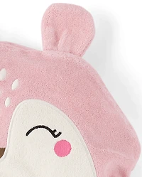 Baby Girls Embroidered Deer Hooded Towel