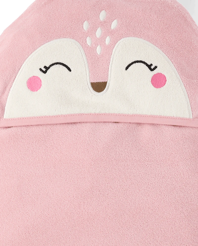 Baby Girls Embroidered Deer Hooded Towel