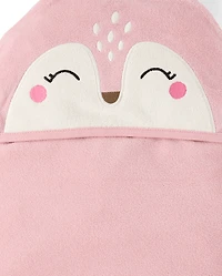 Baby Girls Embroidered Deer Hooded Towel