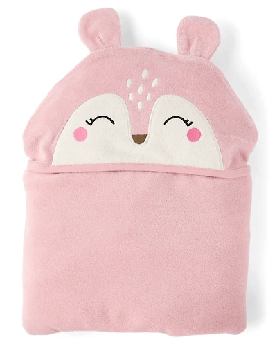 Baby Girls Embroidered Deer Hooded Towel
