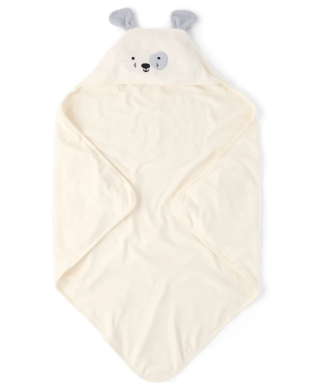 Baby Embroidered Dog Hooded Towel