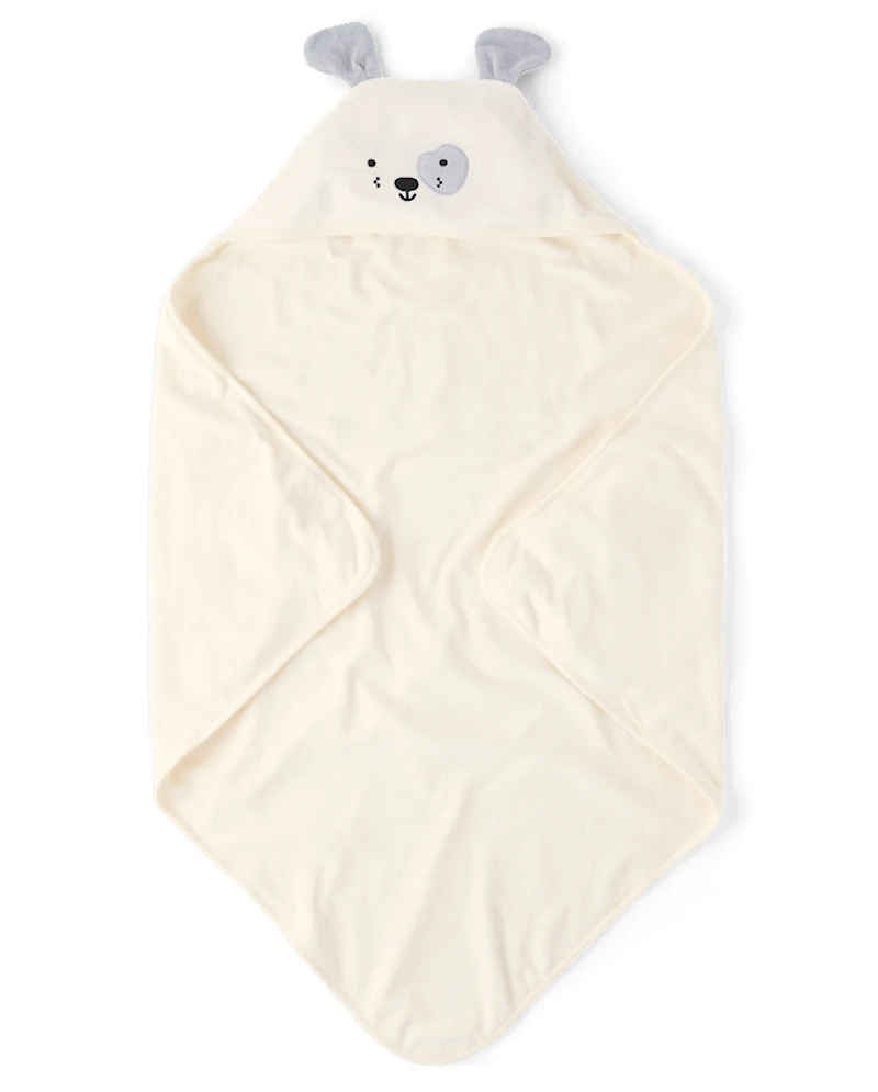 Baby Embroidered Dog Hooded Towel