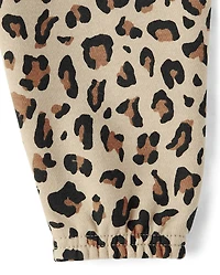 Baby Girls Leopard Premium Fleece 2-Piece Outfit Set