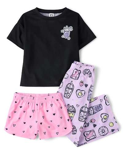 Girls Snack 3-Piece Pajama Set