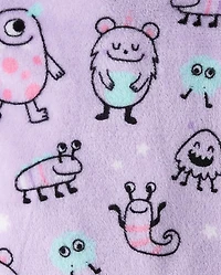 Baby And Toddler Girls Monster Footed One Piece Pajamas - Cozy Fleece